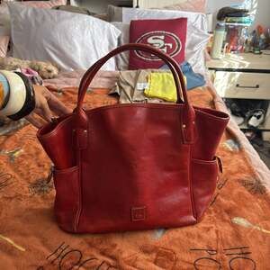 Dooney & Bourke Florentine Leather Large Satchel Shoulder Bag Red